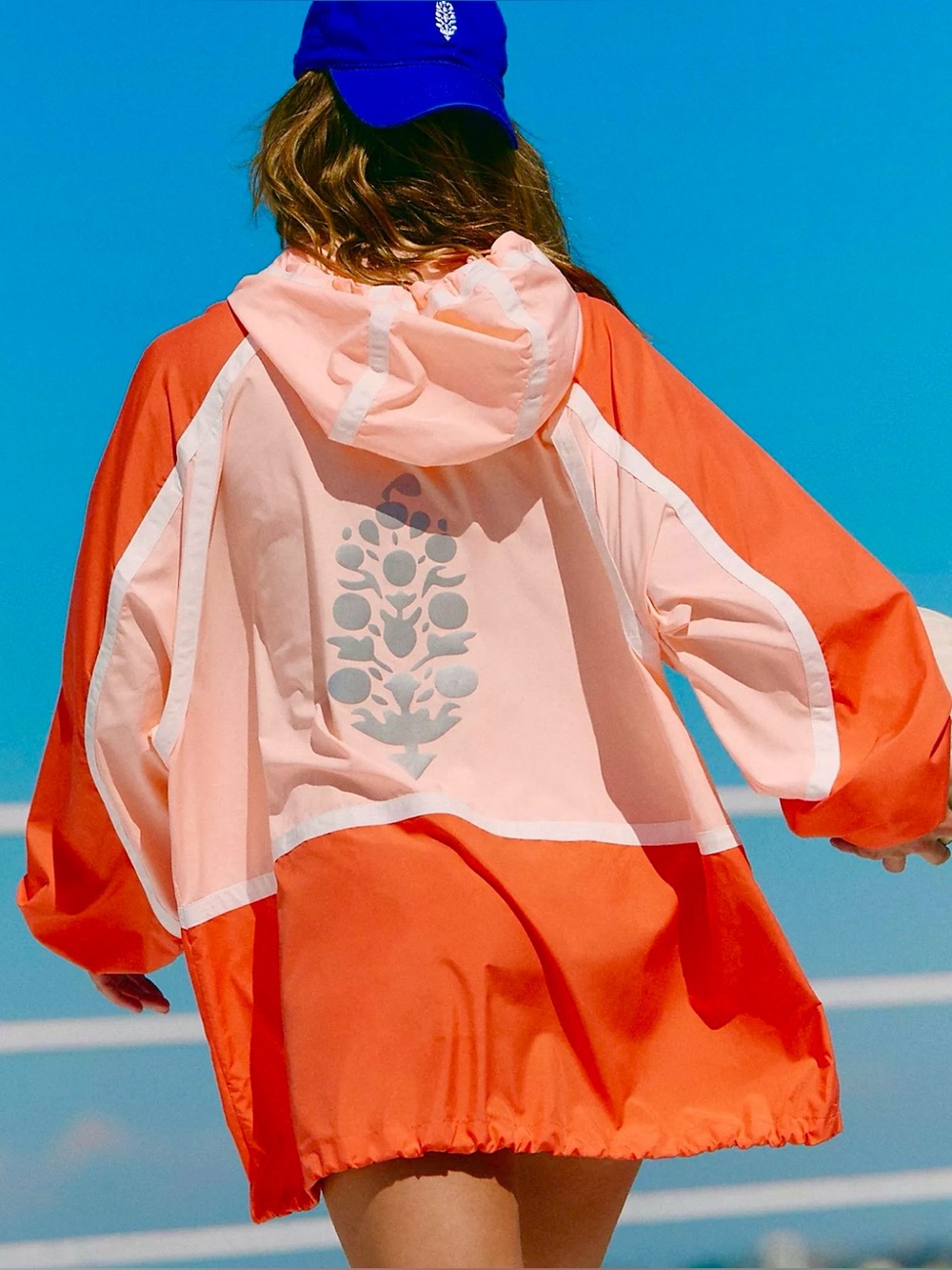 FREE PEOPLE LIKE THE WIND PASTEL PEACH WINDBREAKER SIZE MEDIUM!! LIKE NEW!!